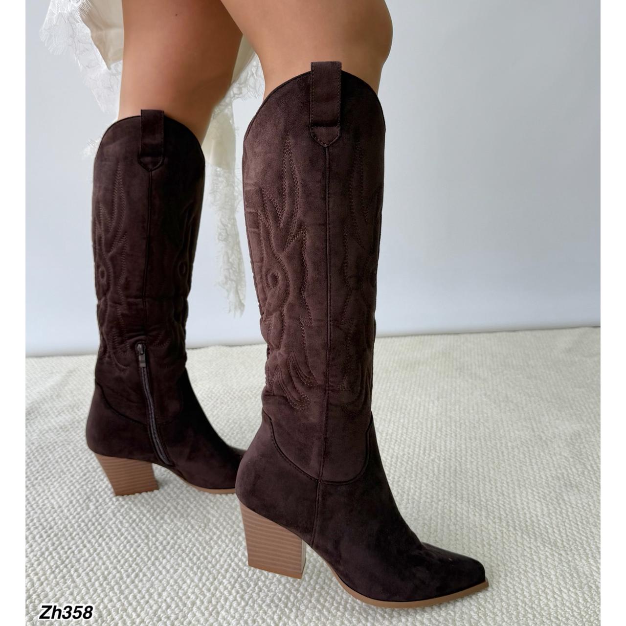 Bota texana café oscuro tacon 7cm 2P9B-X2617-02 C-106